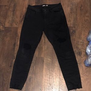 COPY - Super skinny ankle mid rise black jeans